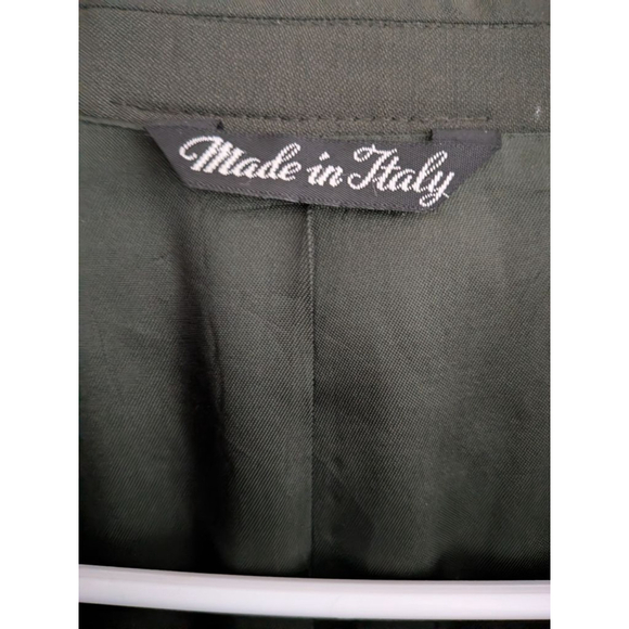 Men's Pronto Uomo 100% Wool Coat & Blazer 46R Dark Green Olive, Made In Italy - Picture 4 of 8